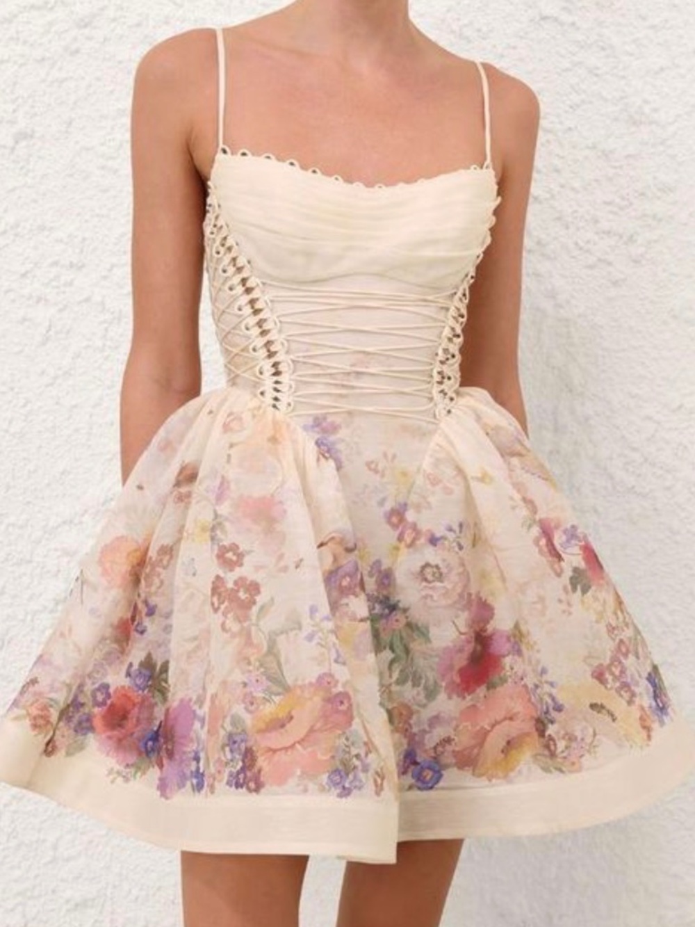 Zimmermann Women's Pink Beaded Corset Mini Dress Size 1